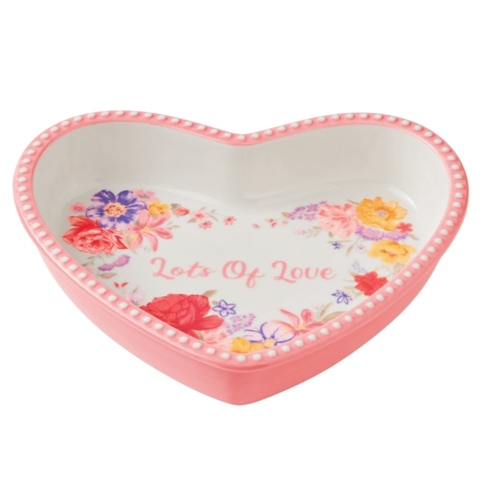 ❤️ New Pioneer Woman 2-Piece Ceramic Heart Shaped Baking Dish - Picture 5 of 9